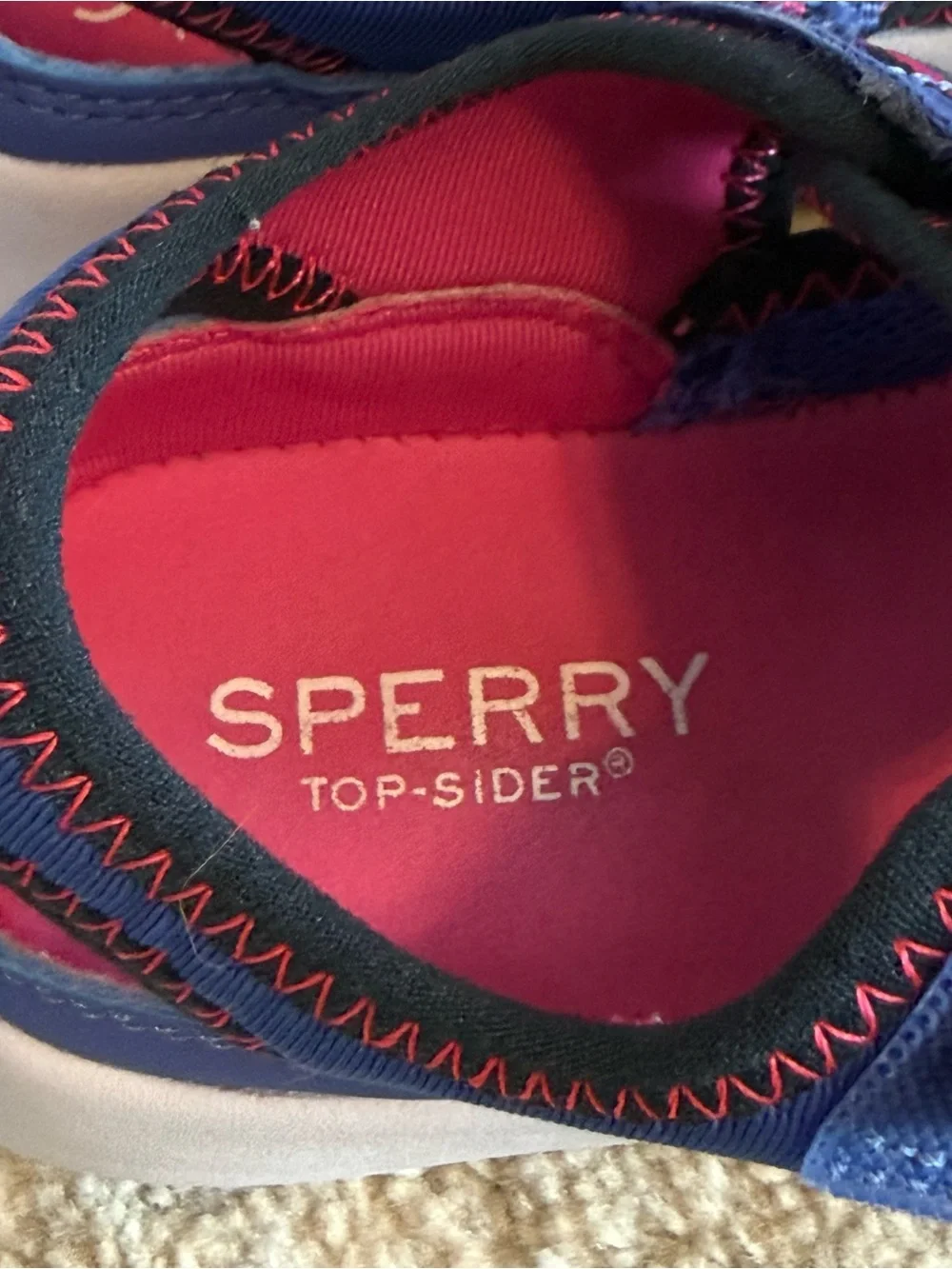 Sperry Coastal Break Sandals Girls Size 7 Blue Pink Water Shoes